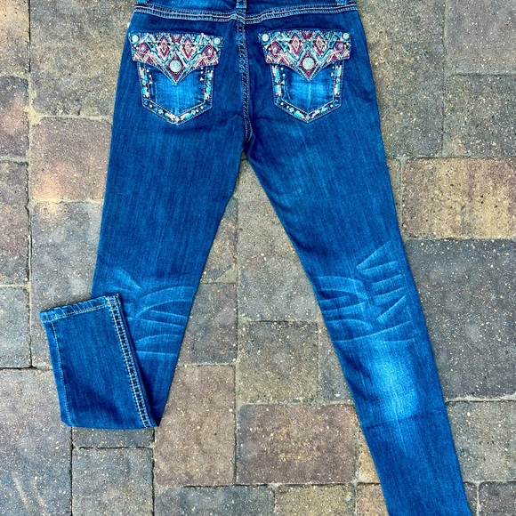 Grace in La low rise retro stretchy embellished boot jean size 26x31 - Picture 1 of 5